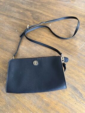Tory Burch Black Pebbled Leather Crossbody Mini Crossbody